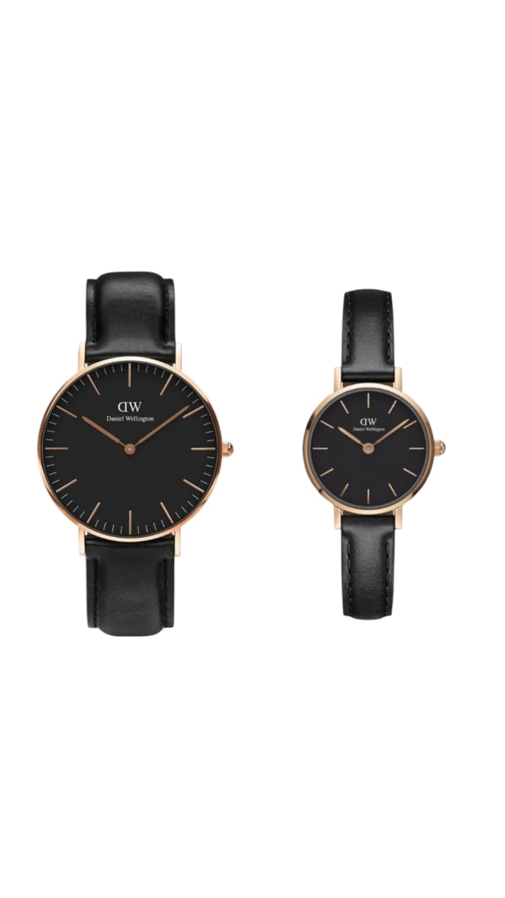 DW Daniel Wellington Leather Couple Watch